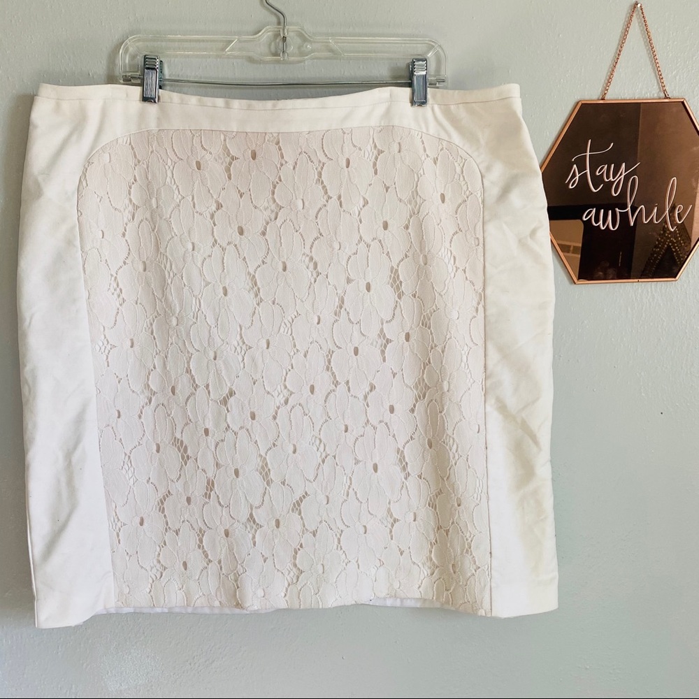 Worthington White Lace Pencil Skirt 22W